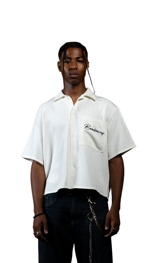 BANDINEROS CROPPED BOXY SHIRT - WHITE